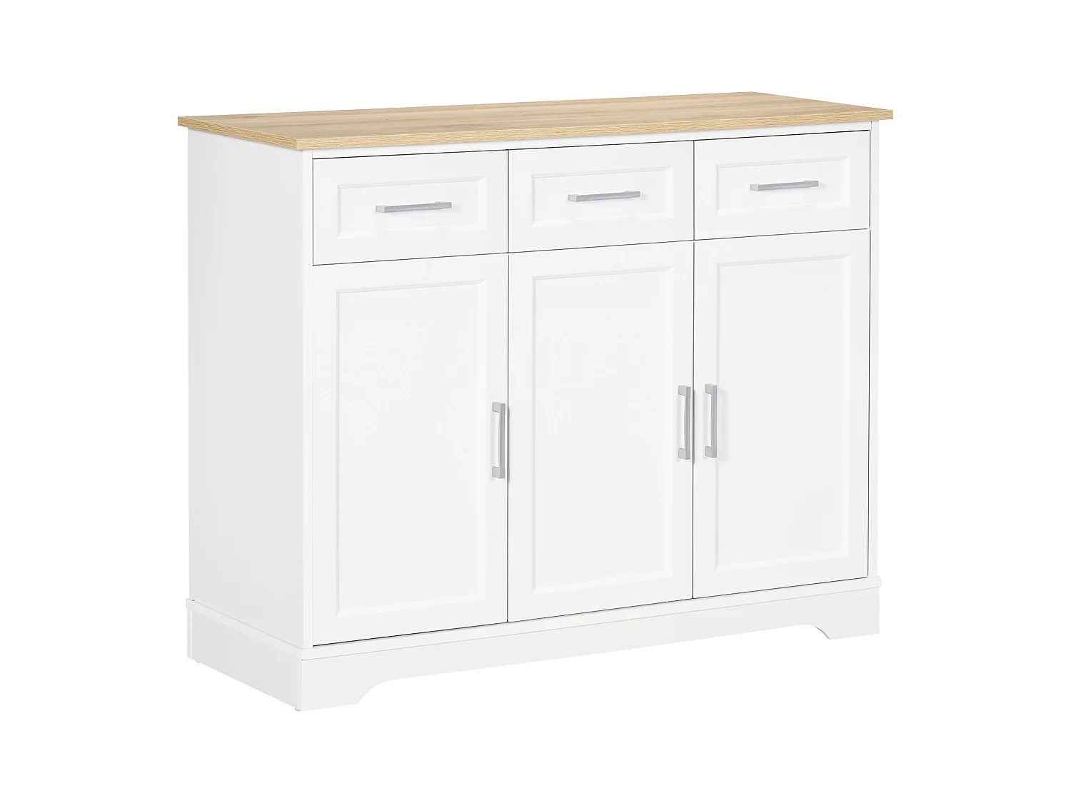 Credenza moderna con ripiano regolabile a 3 cassetti e 3 ante