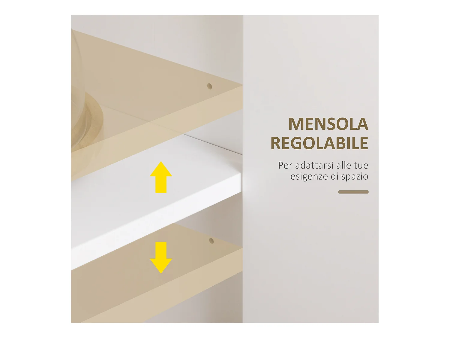 Credenza moderna con ripiano regolabile a 3 cassetti e 3 ante