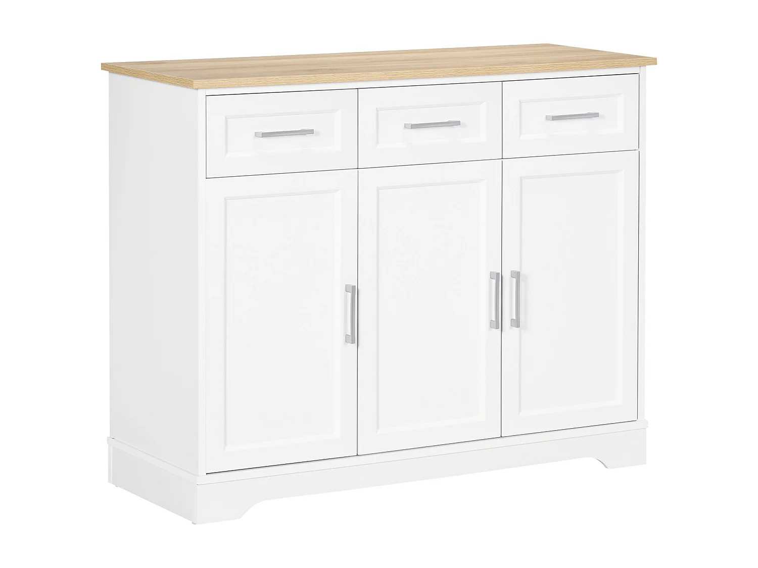 Credenza moderna con ripiano regolabile a 3 cassetti e 3 ante