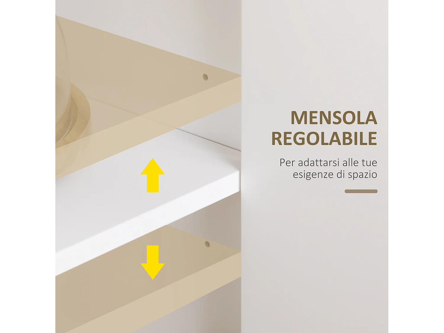 Credenza moderna con ripiano regolabile a 3 cassetti e 3 ante