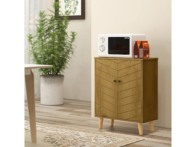 Mobile da cucina con due ripiani interni 60x30x76cm color legno