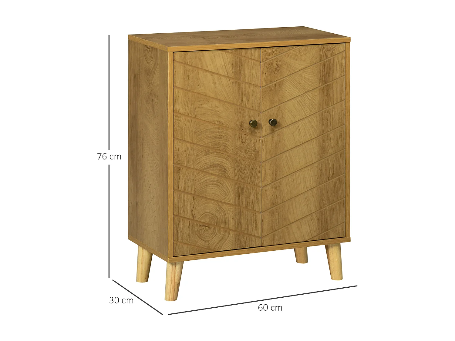 Mobile da cucina con due ripiani interni 60x30x76cm color legno