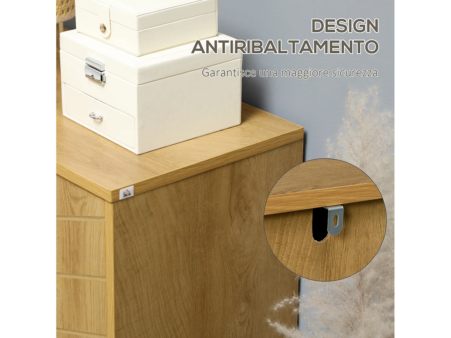 Mobile da cucina con due ripiani interni 60x30x76cm color legno