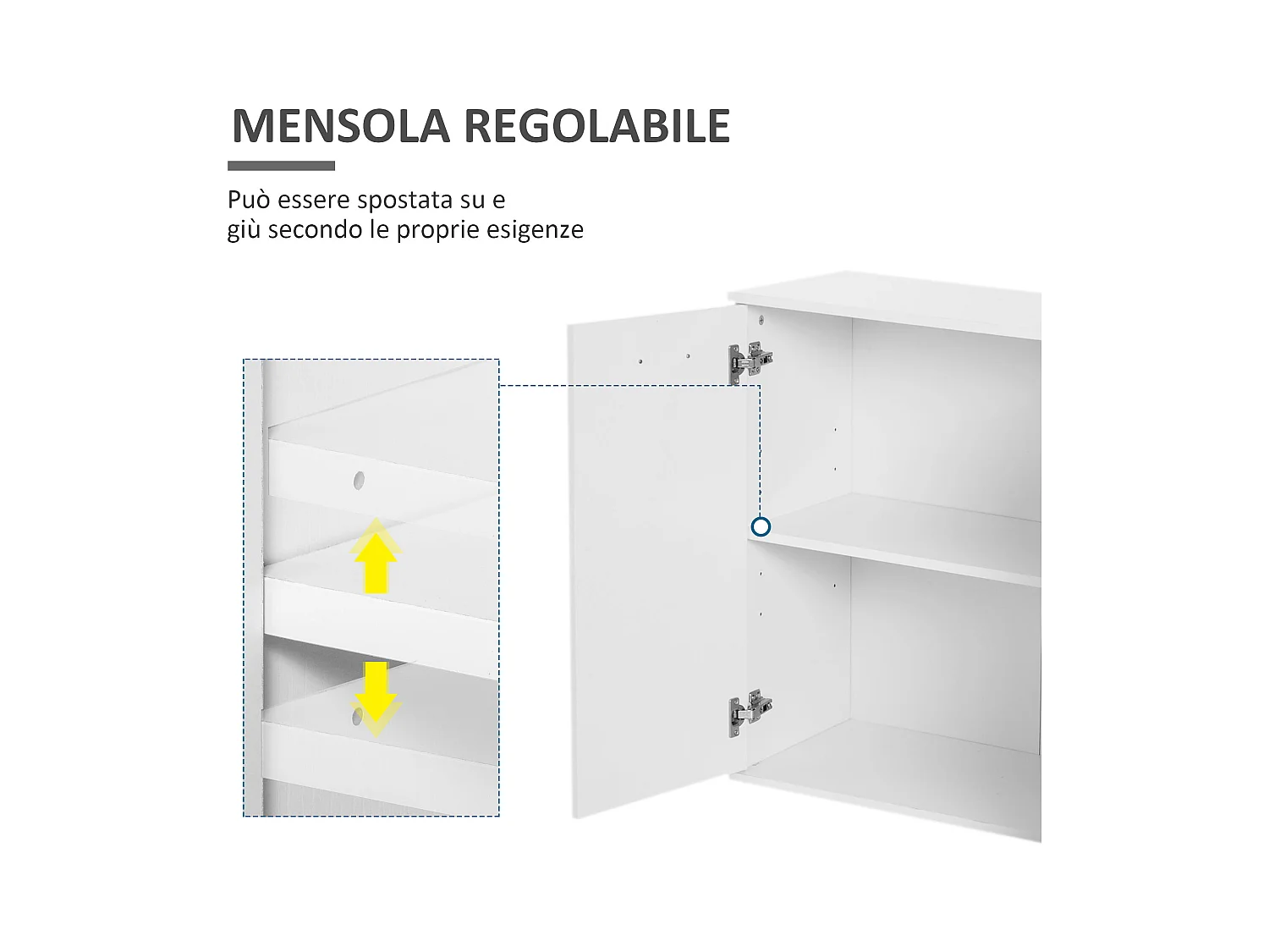 Armadietto da ufficio 3 armadietti 2 cassetti bianco legno