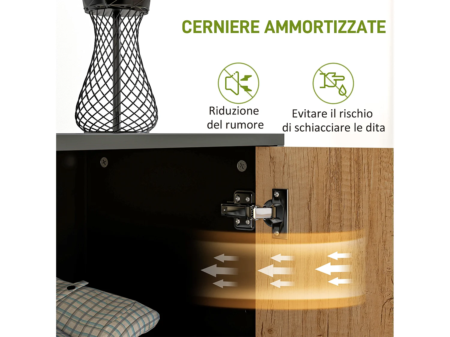 Credenza moderna con 3 cassetti e armadietto 2 ante