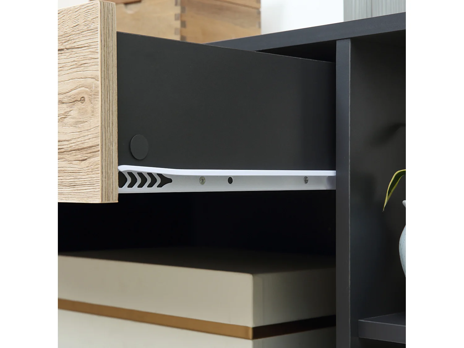 Carrello cucina multiuso con ruote scaffale e armadietto in legno