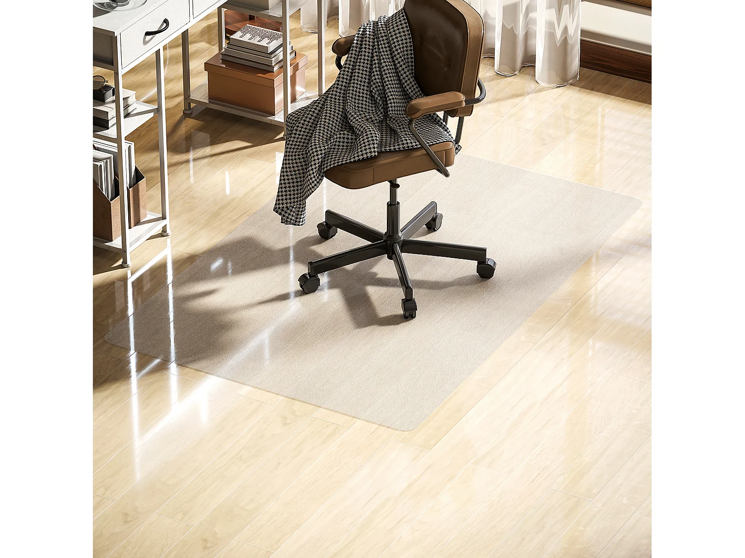 Tappetino salvapavimento 100x150 cm in plastica trasparente per sedia