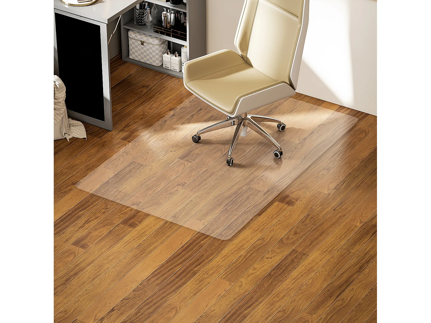 Tappetino salvapavimento 100x150 cm in plastica trasparente per sedia