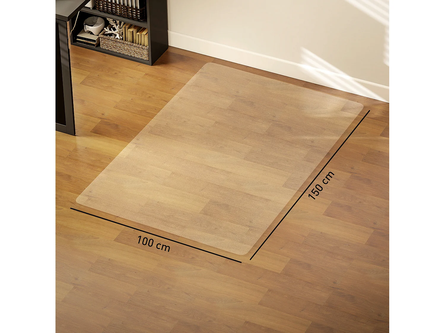 Tappetino salvapavimento 100x150 cm in plastica trasparente per sedia