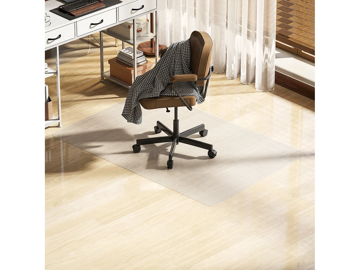 Tappetino salvapavimento 100x150 cm in plastica trasparente per sedia