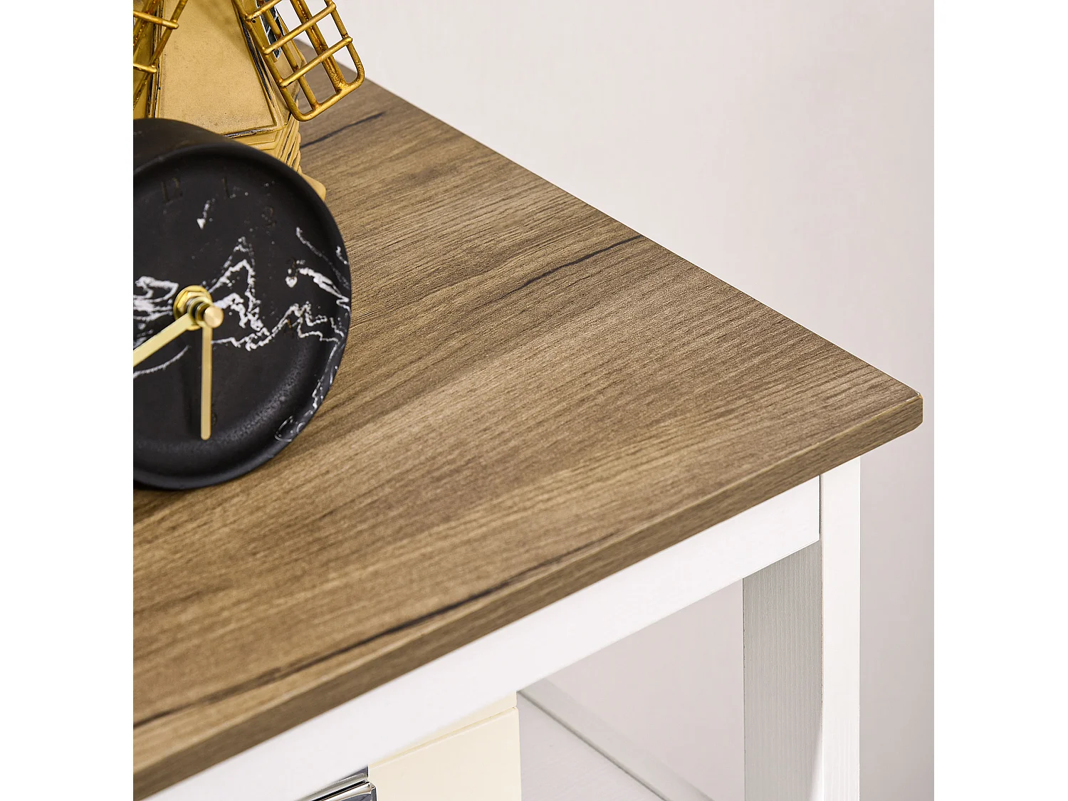 Mobile cucina stile rustico 76.6x 35x 81.5cm bianco e marrone