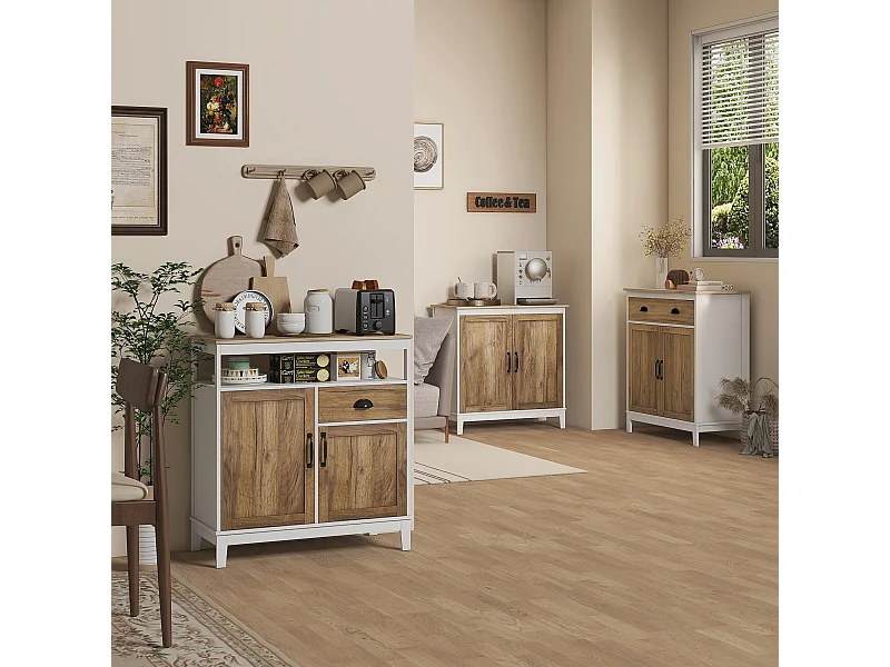 Mobile cucina stile rustico 76.6x 35x 81.5cm bianco e marrone