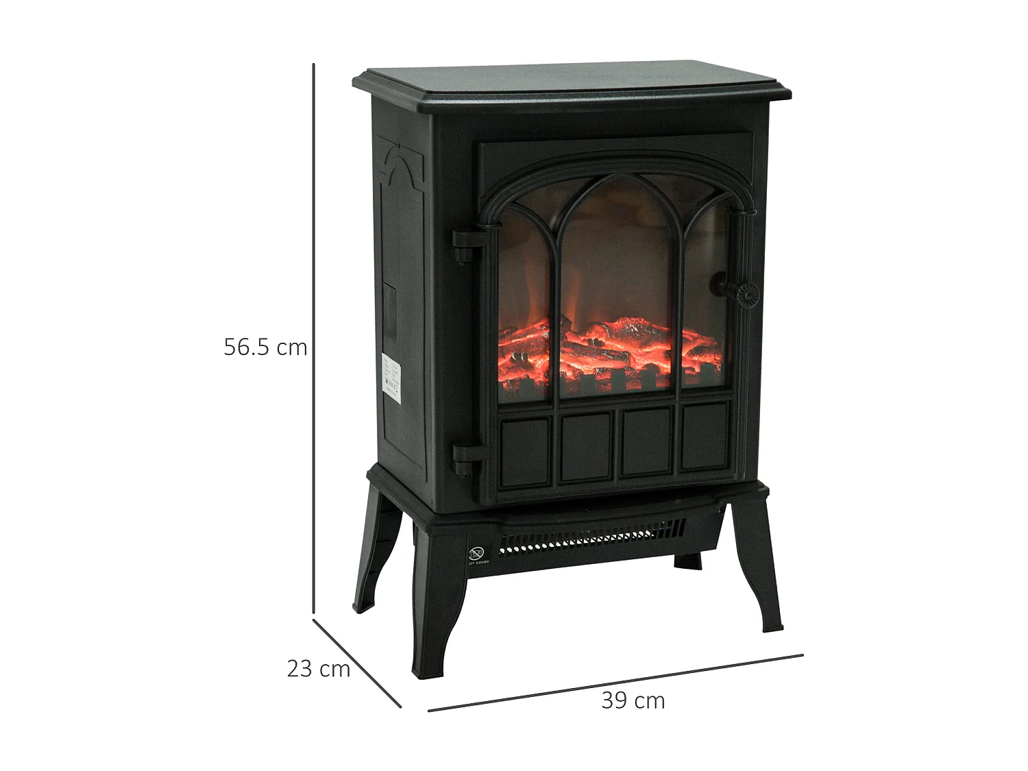 Caminetto da terra elettrico 1000W/2000W effetto fiamma con legna