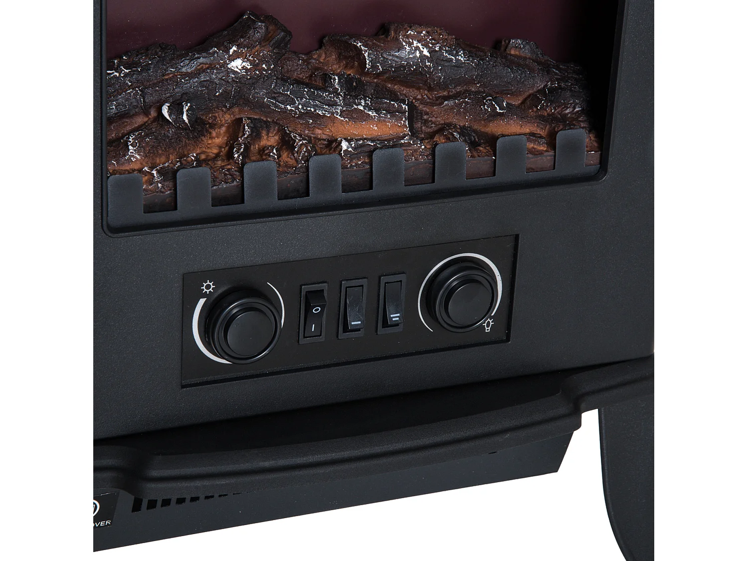 Caminetto da terra elettrico 1000W/2000W effetto fiamma con legna