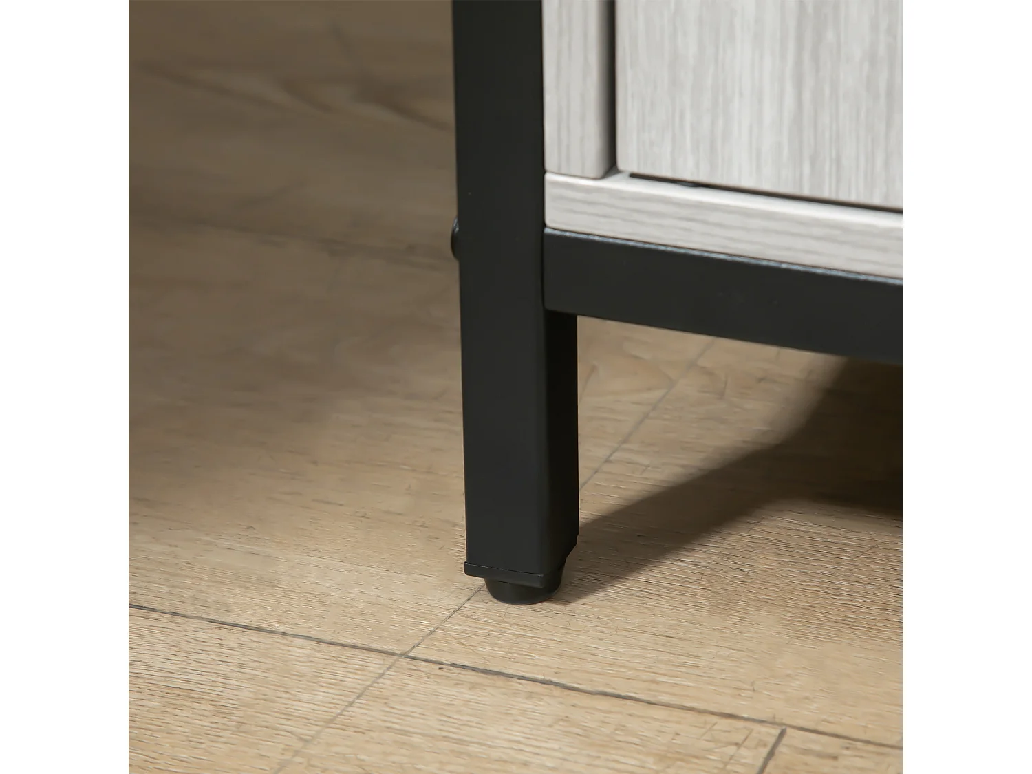 Mobile cucina con 2 armadietti e ripiani in legno grigio chiaro