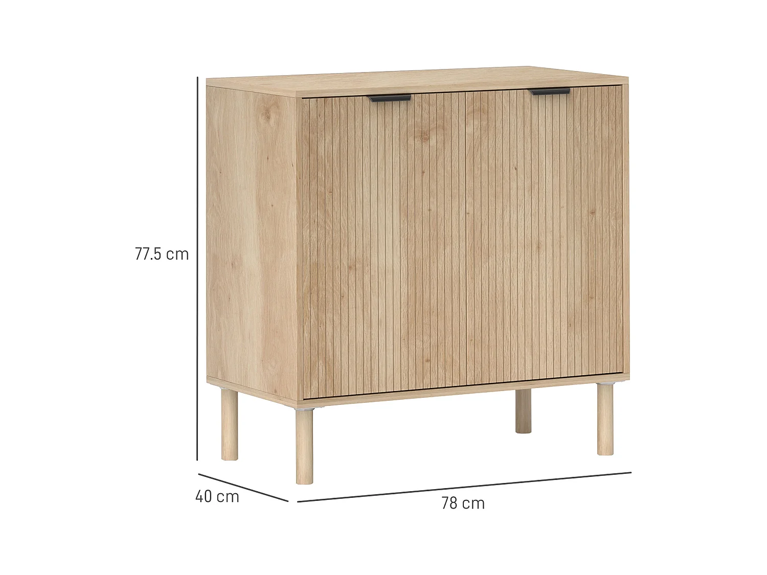 Mobile contenitore a 2 livelli in truciolato color rovere