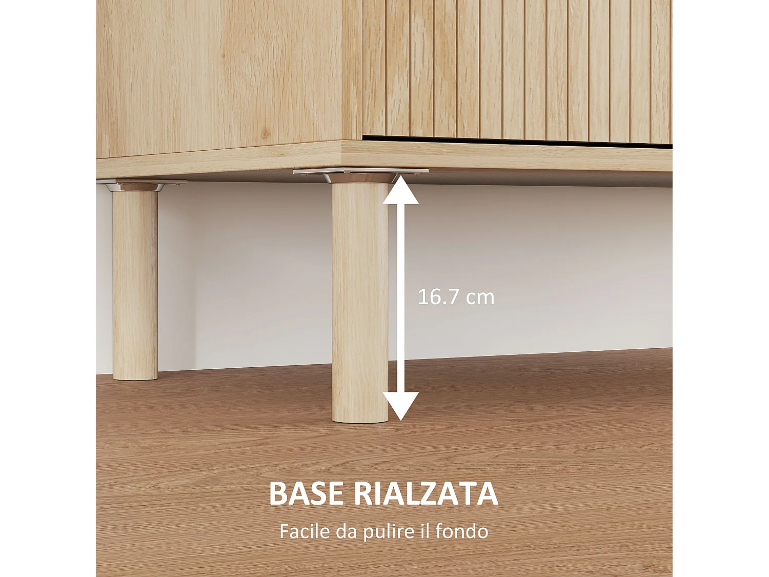 Mobile contenitore a 2 livelli in truciolato color rovere