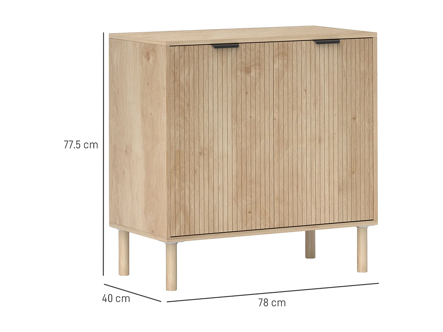 Mobile contenitore a 2 livelli in truciolato color rovere