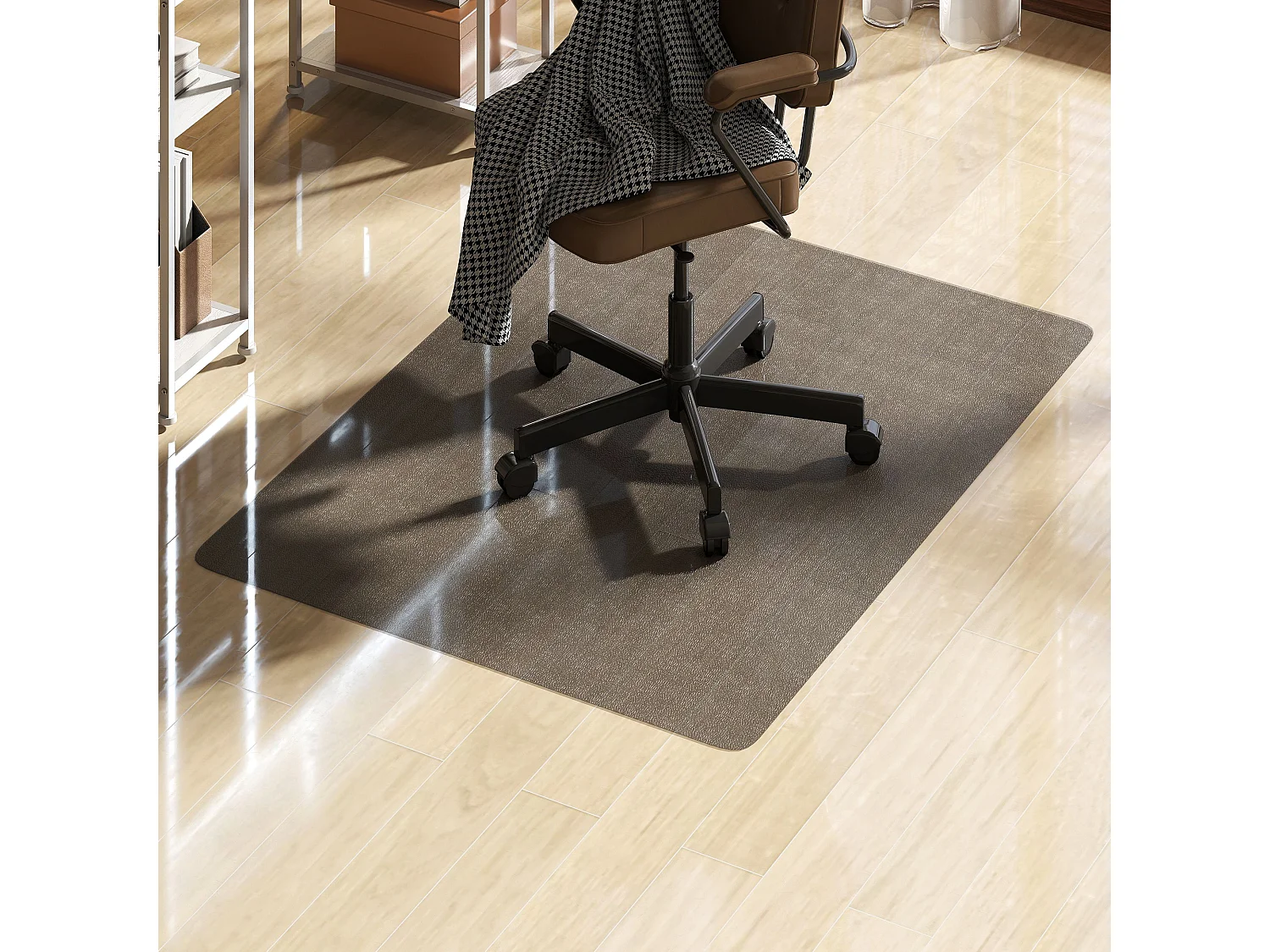 Tappetino salvapavimento 120x90 cm in plastica trasparente per sedia