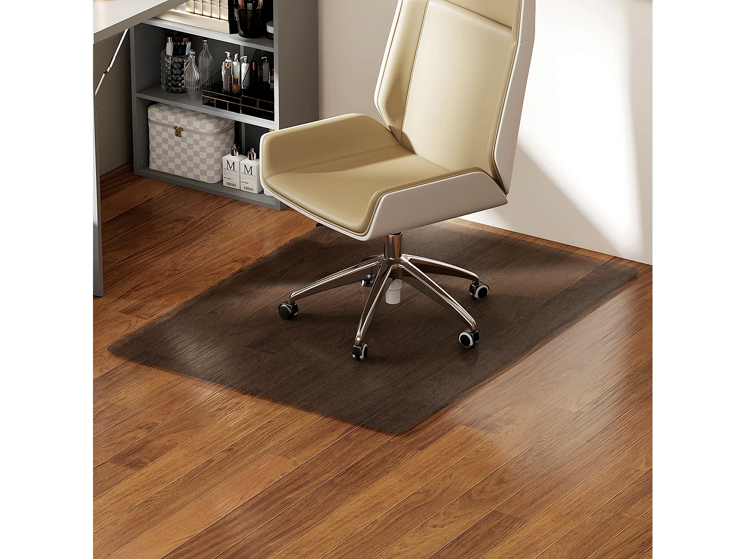 Tappetino salvapavimento 120x90 cm in plastica trasparente per sedia