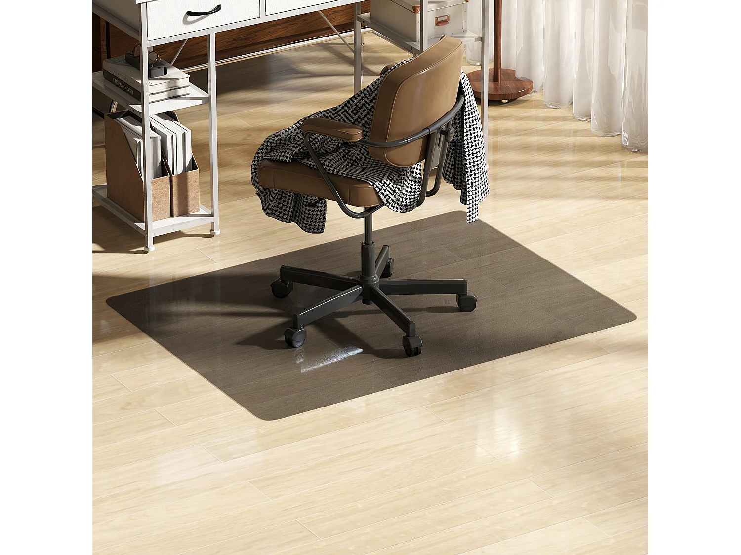 Tappetino salvapavimento 120x90 cm in plastica trasparente per sedia