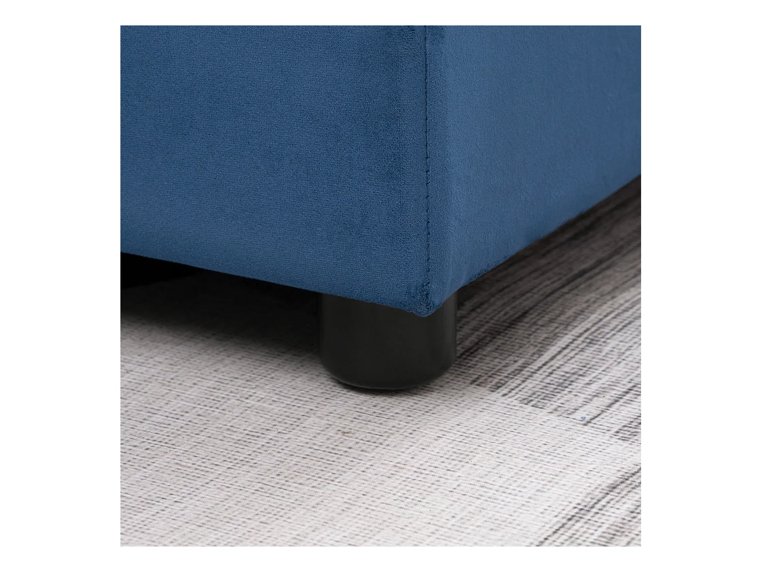 Divano letto 3  posti e chaise longue con contenitore in velluto