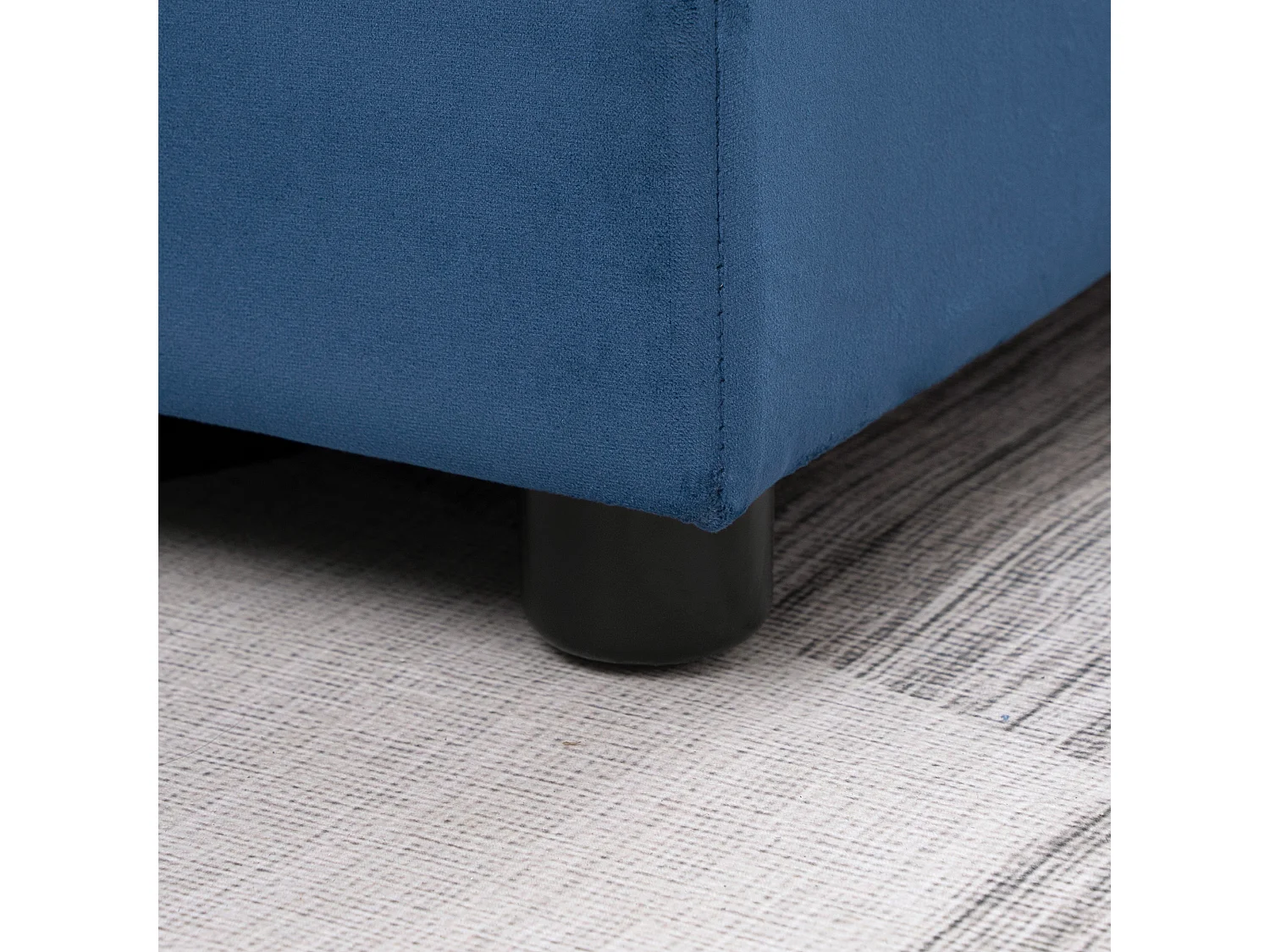 Divano letto 3  posti e chaise longue con contenitore in velluto