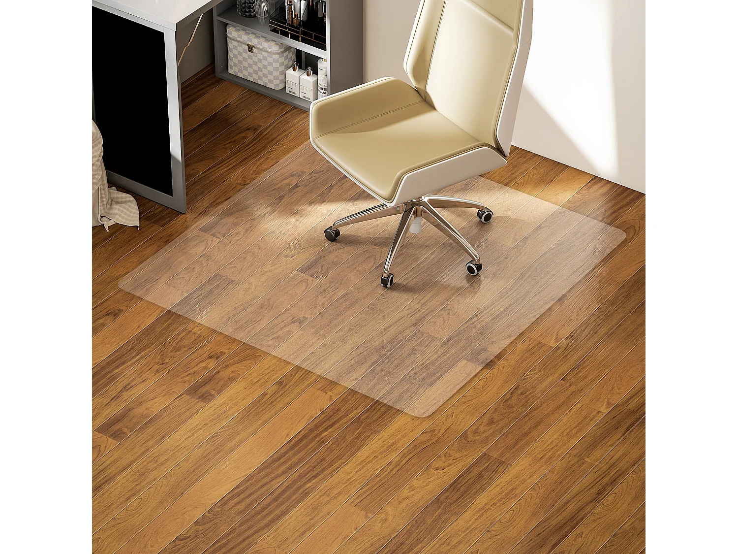 Tappetino salvapavimento 120x120 cm in plastica trasparente per sedia