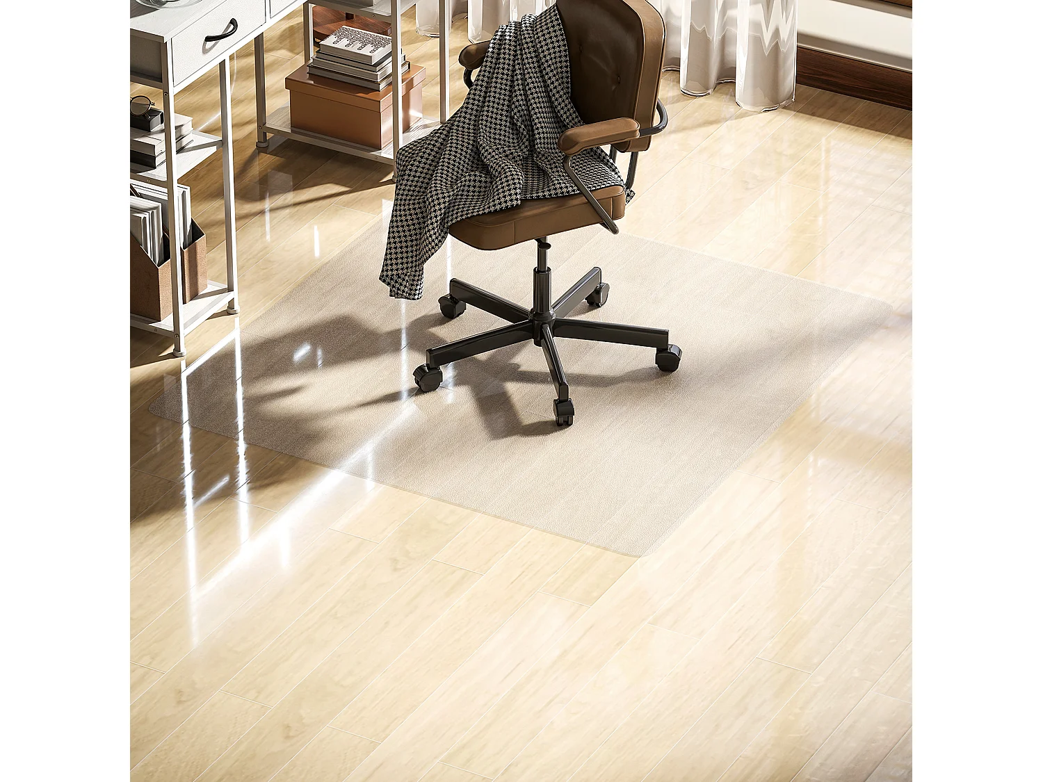 Tappetino salvapavimento 120x120 cm in plastica trasparente per sedia