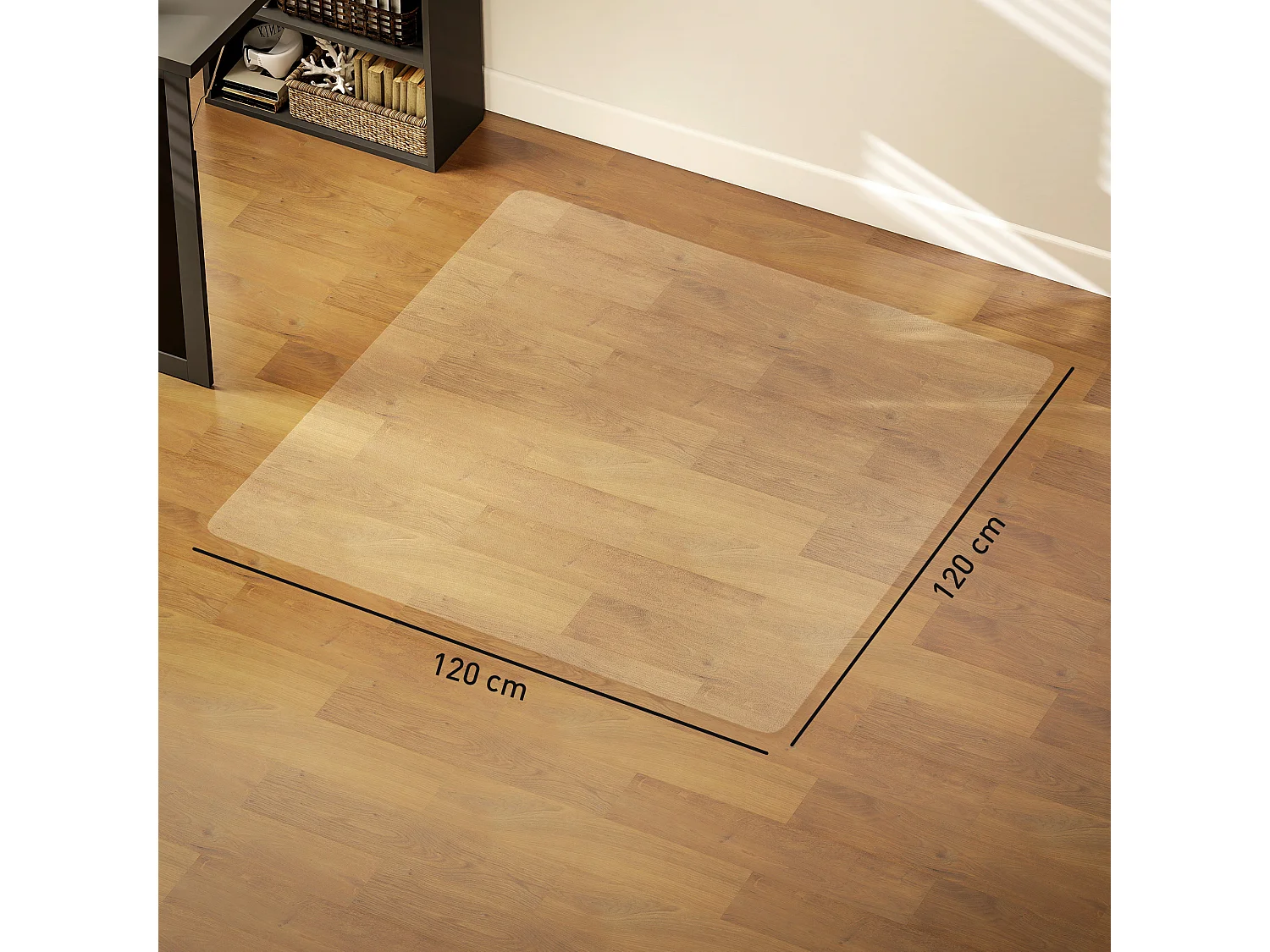 Tappetino salvapavimento 120x120 cm in plastica trasparente per sedia