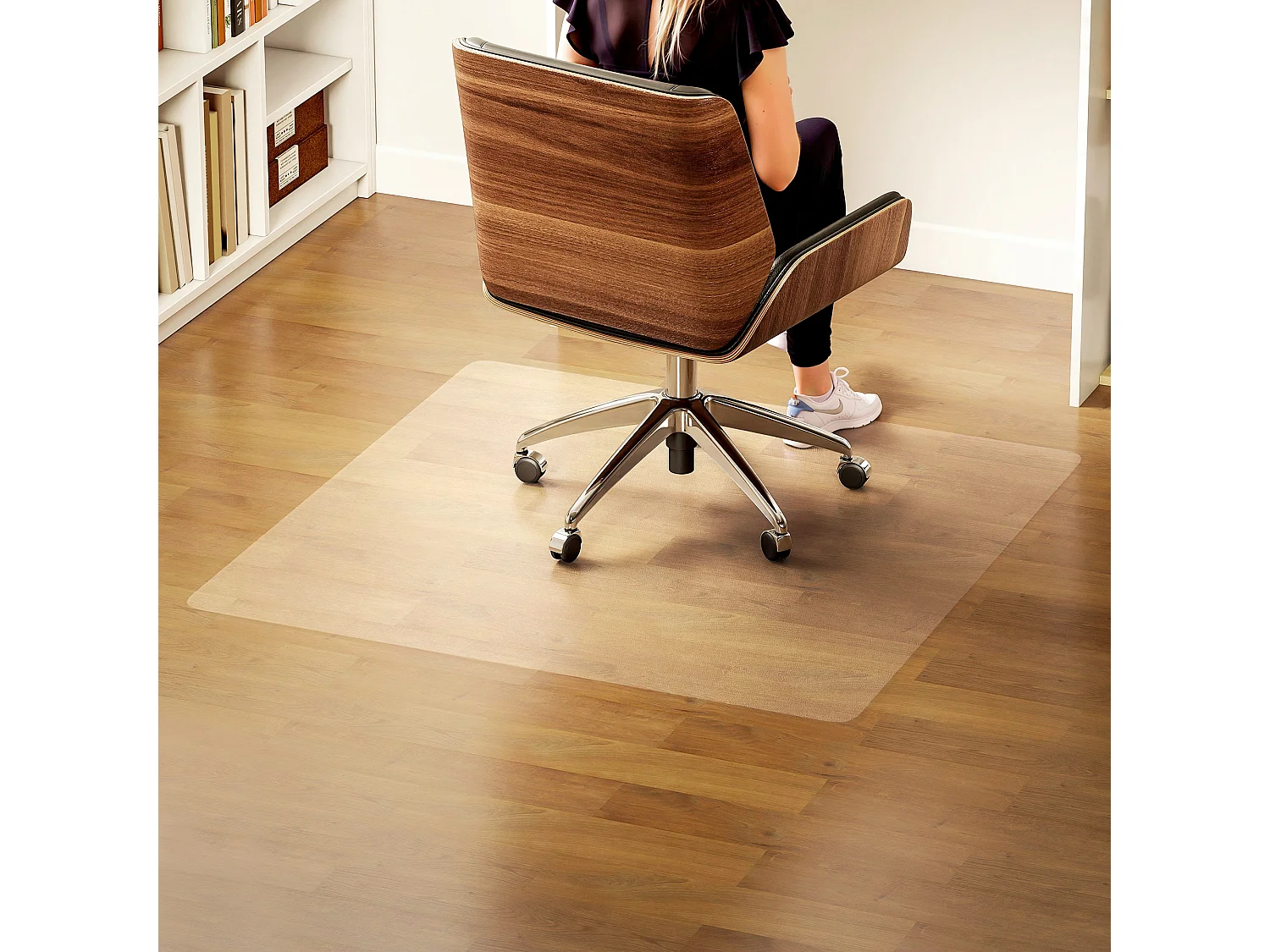 Tappetino salvapavimento 120x120 cm in plastica trasparente per sedia