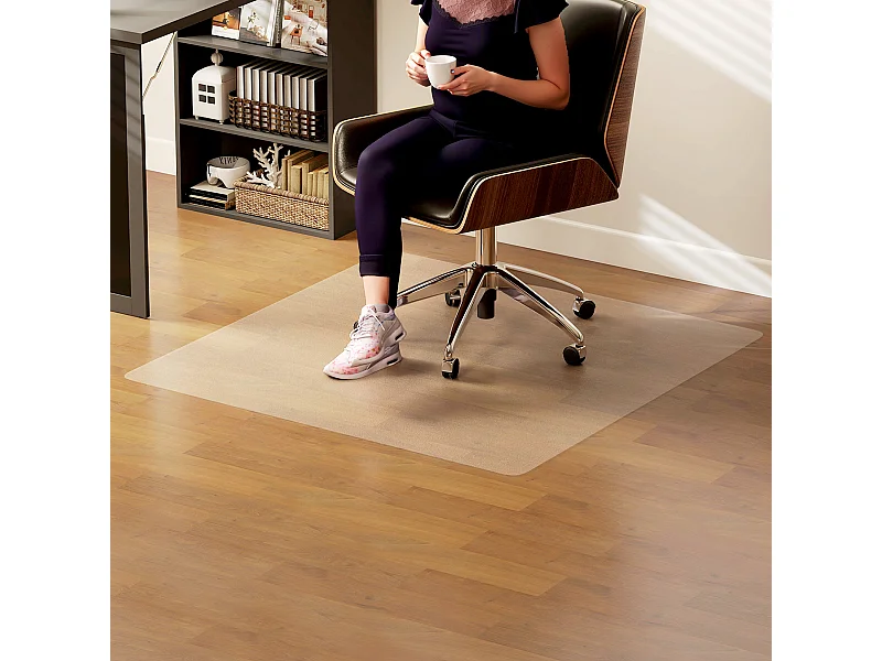 Tappetino salvapavimento 120x120 cm in plastica trasparente per sedia