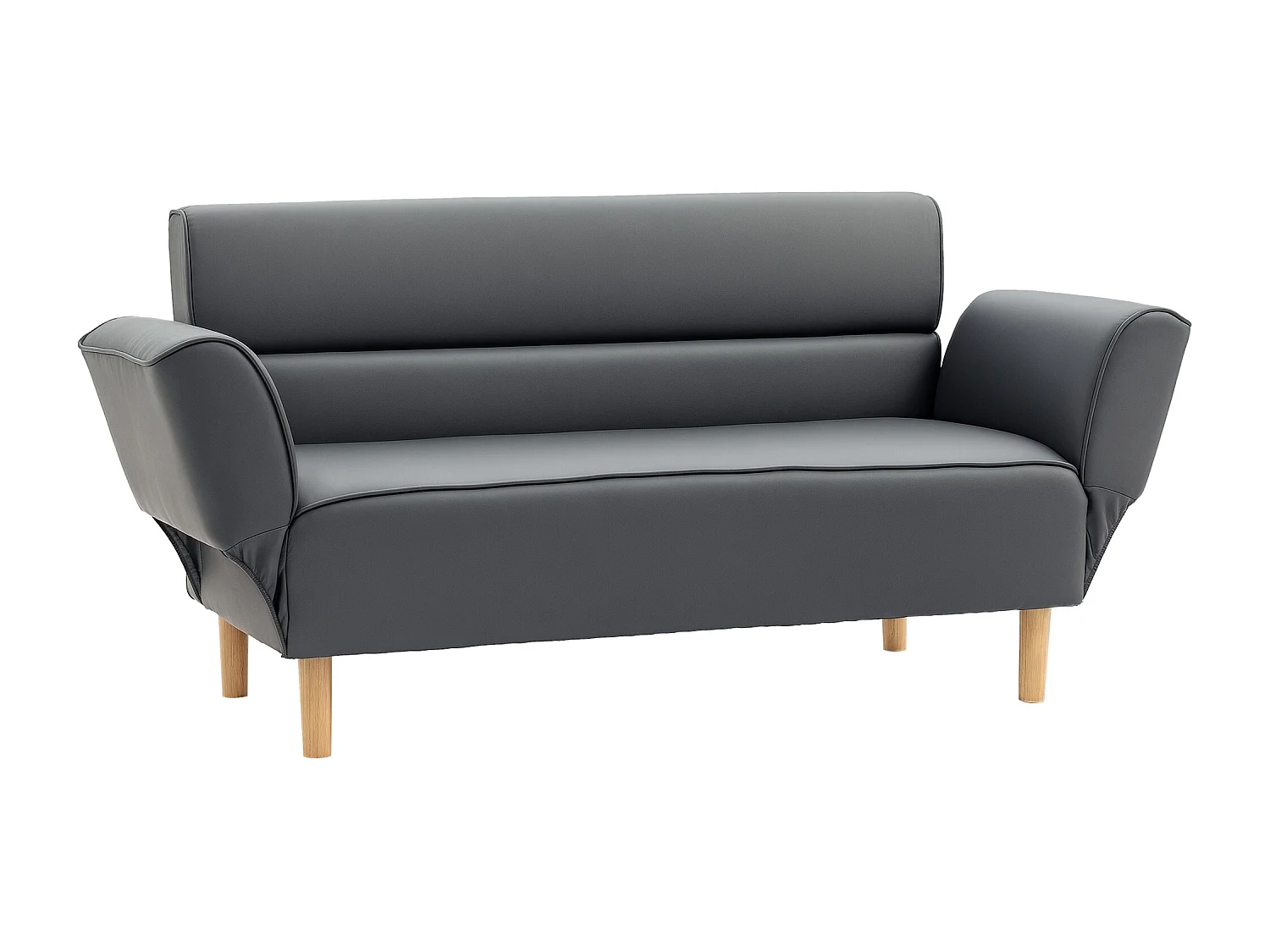 Divanetto 2  posti convertibile in divano letto singolo grigio