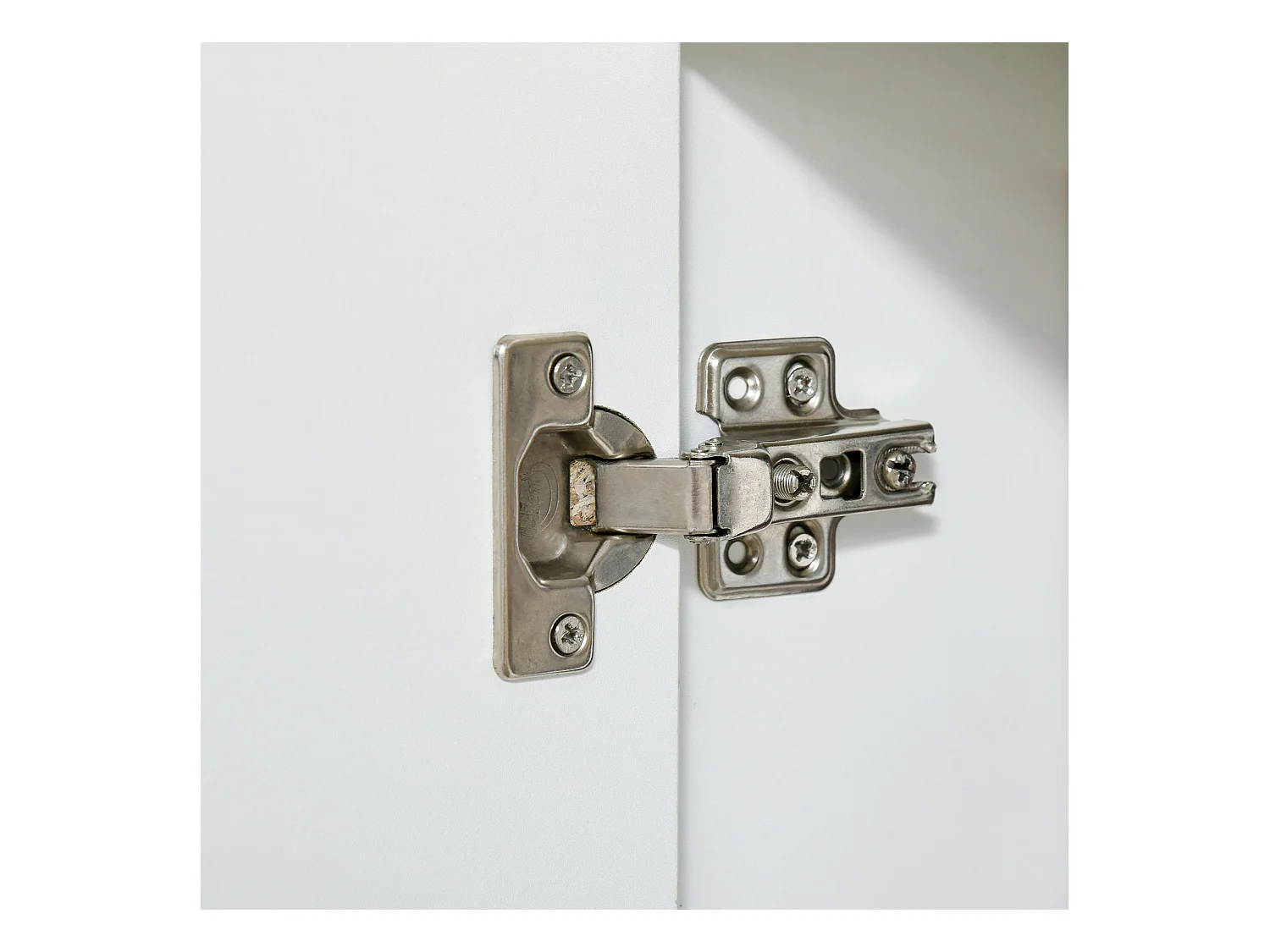 Credenza moderna 3 ante luci led legno bianco 155x40x92cm