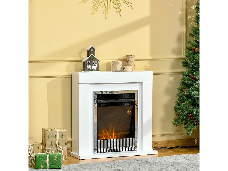 Camino elettrico da terra con effetto fiamma 79x26x77.5cm