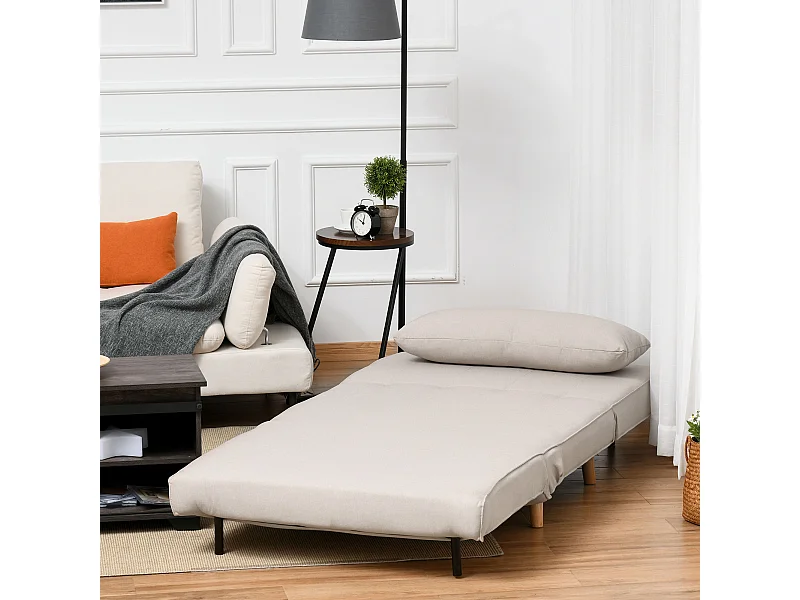 Poltrona letto traspirante con schienale regolabile beige
