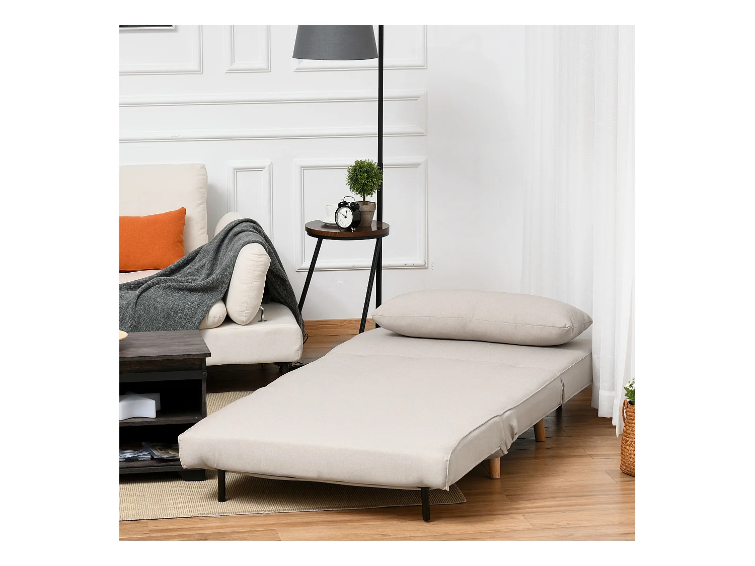 Poltrona letto traspirante con schienale regolabile beige