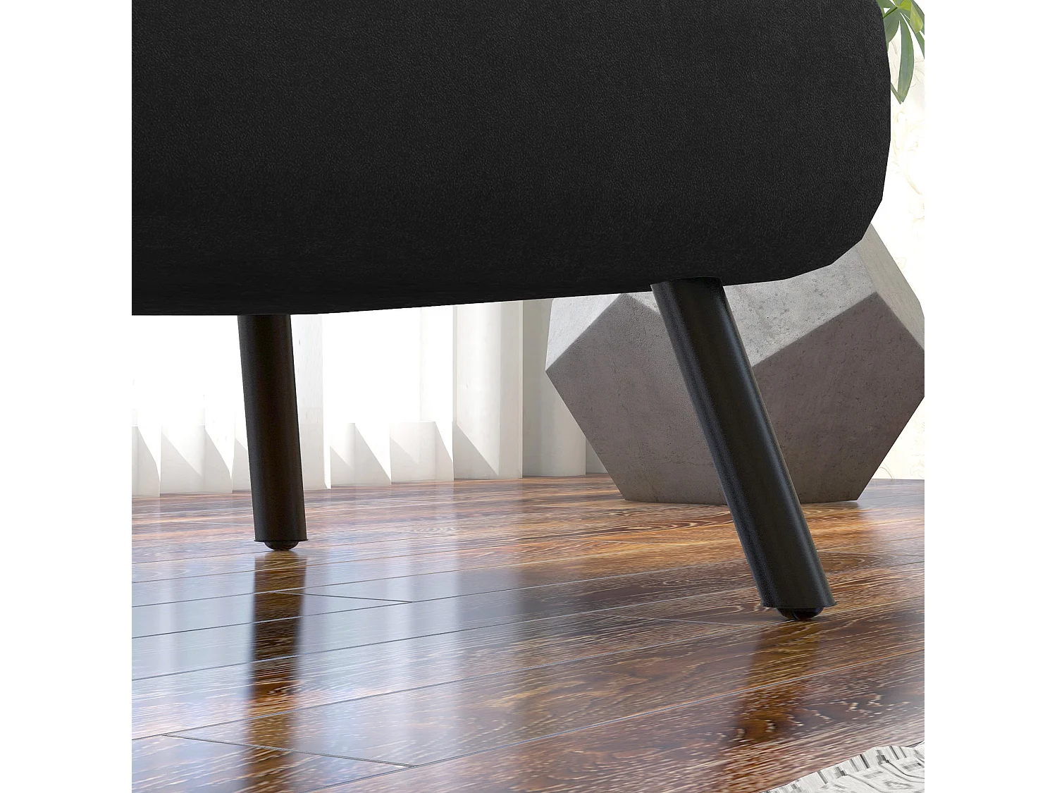 Poltrona letto singolo 3 in 1 con schienale reclinabile nero