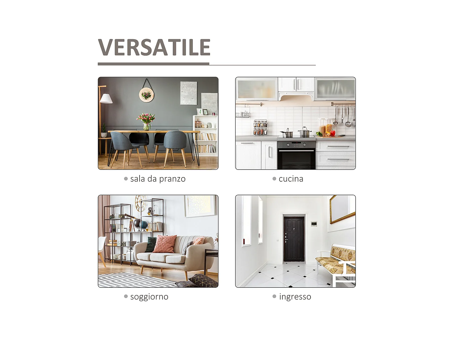 Credenza cucina stile industriale con 2 cassetti e portabottiglie