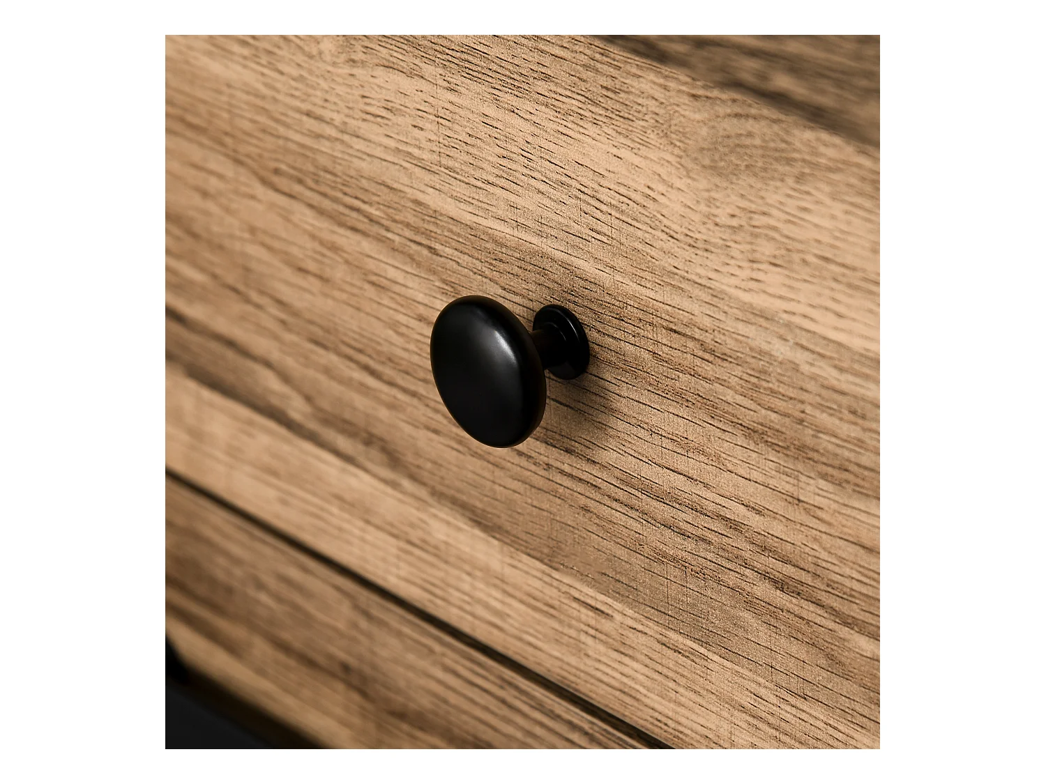 Credenza cucina stile industriale con 2 cassetti e portabottiglie