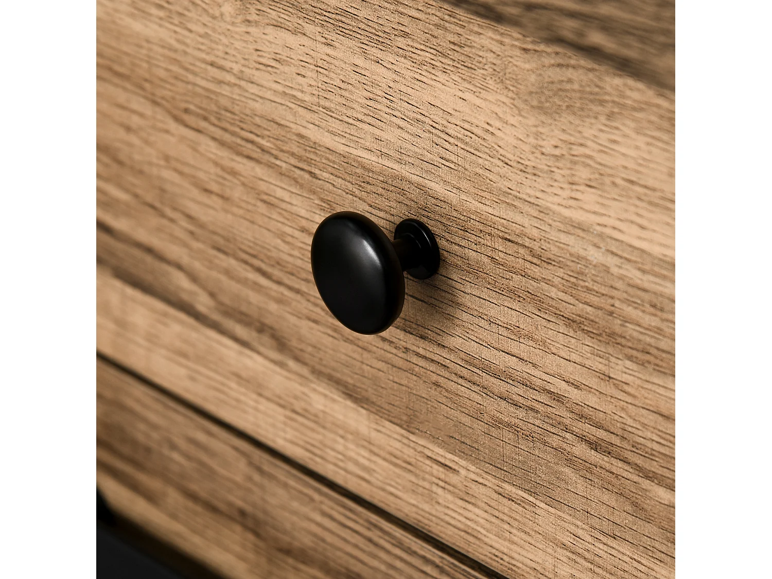 Credenza cucina stile industriale con 2 cassetti e portabottiglie