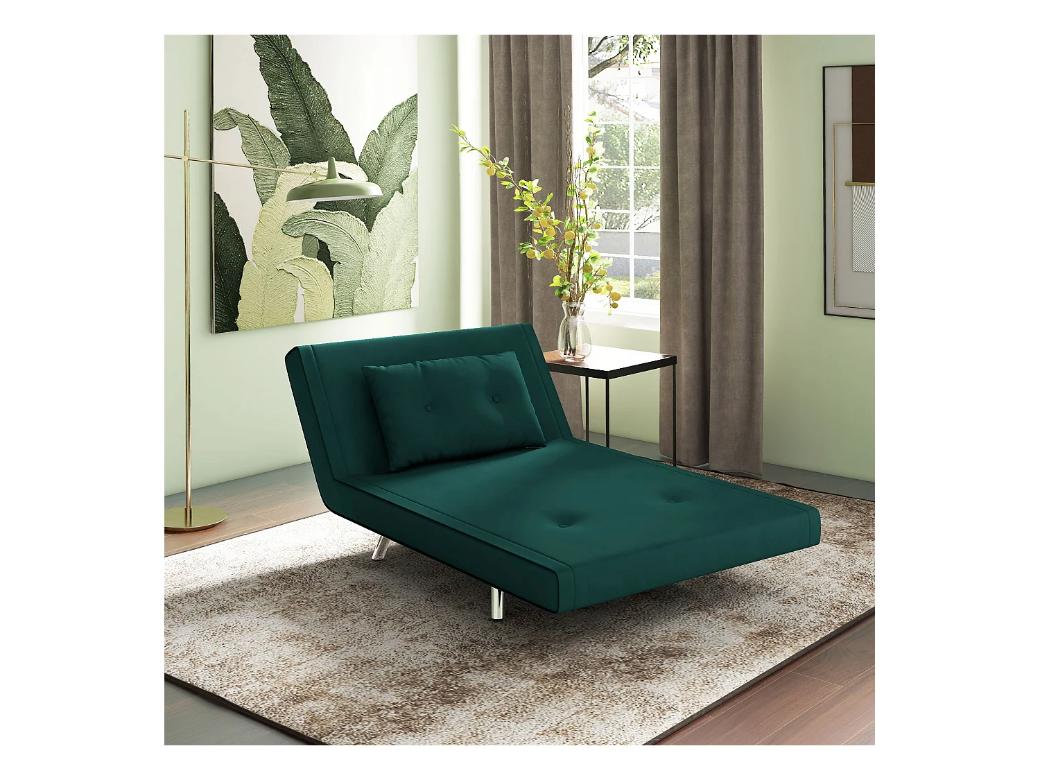 Poltroncina letto singolo 3 in 1 reclinabile a 3 livelli in velluto
