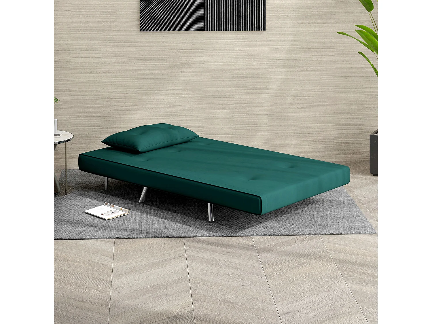 Poltroncina letto singolo 3 in 1 reclinabile a 3 livelli in velluto