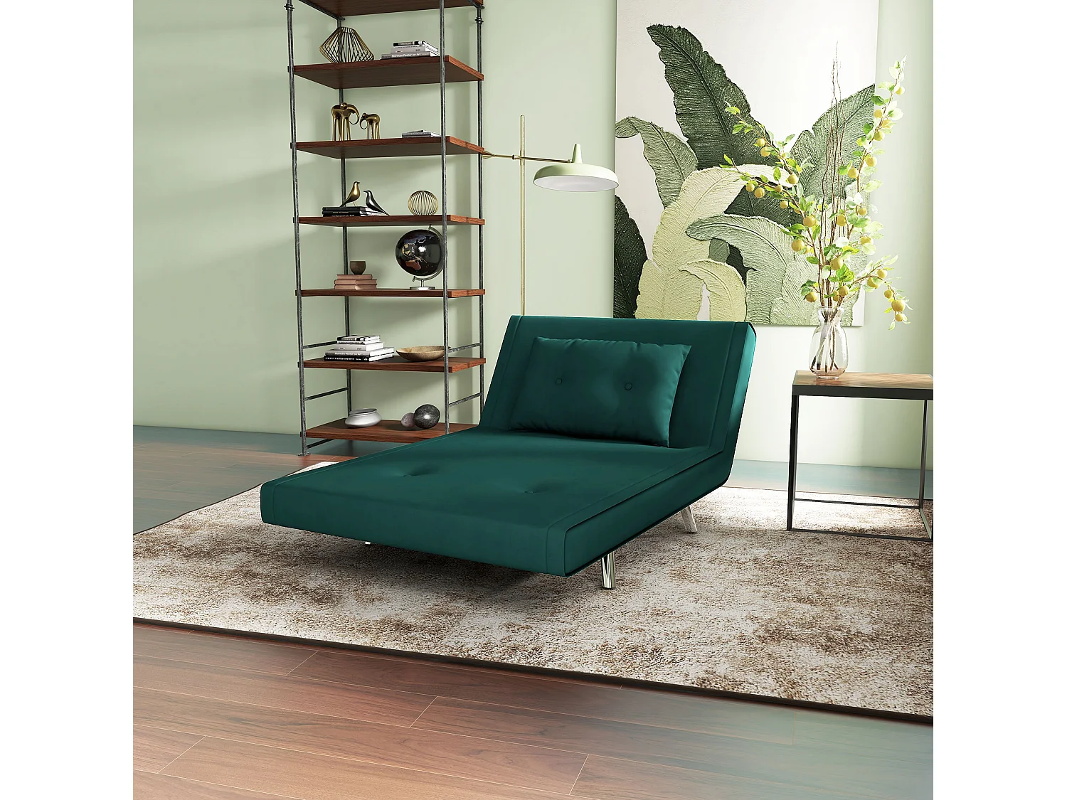 Poltroncina letto singolo 3 in 1 reclinabile a 3 livelli in velluto