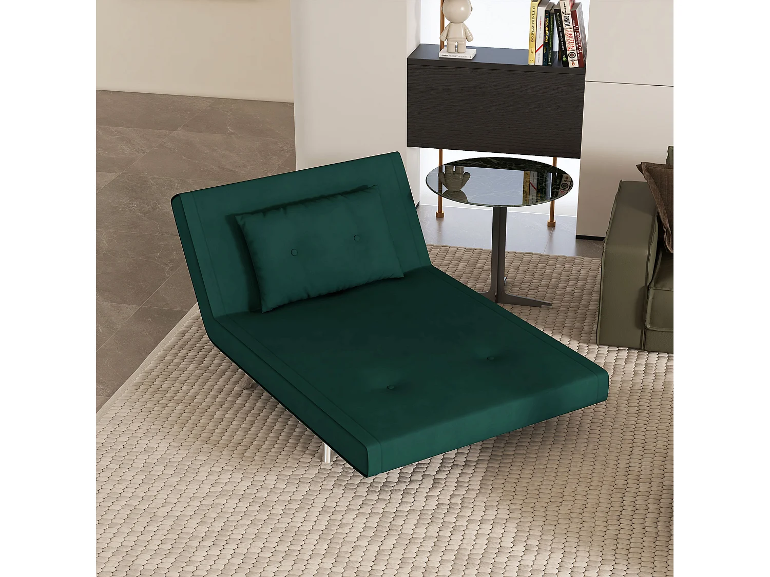 Poltroncina letto singolo 3 in 1 reclinabile a 3 livelli in velluto