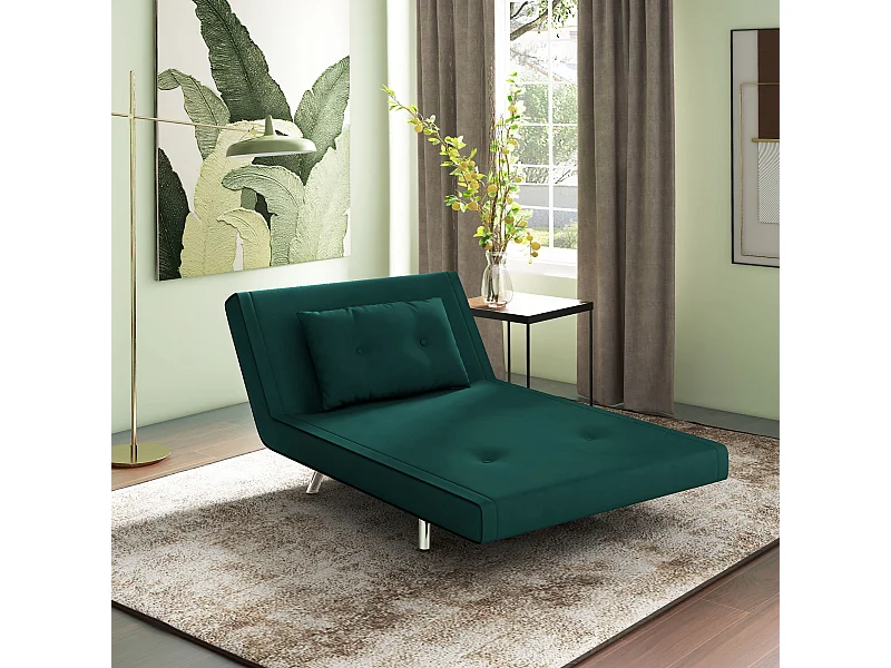 Poltroncina letto singolo 3 in 1 reclinabile a 3 livelli in velluto