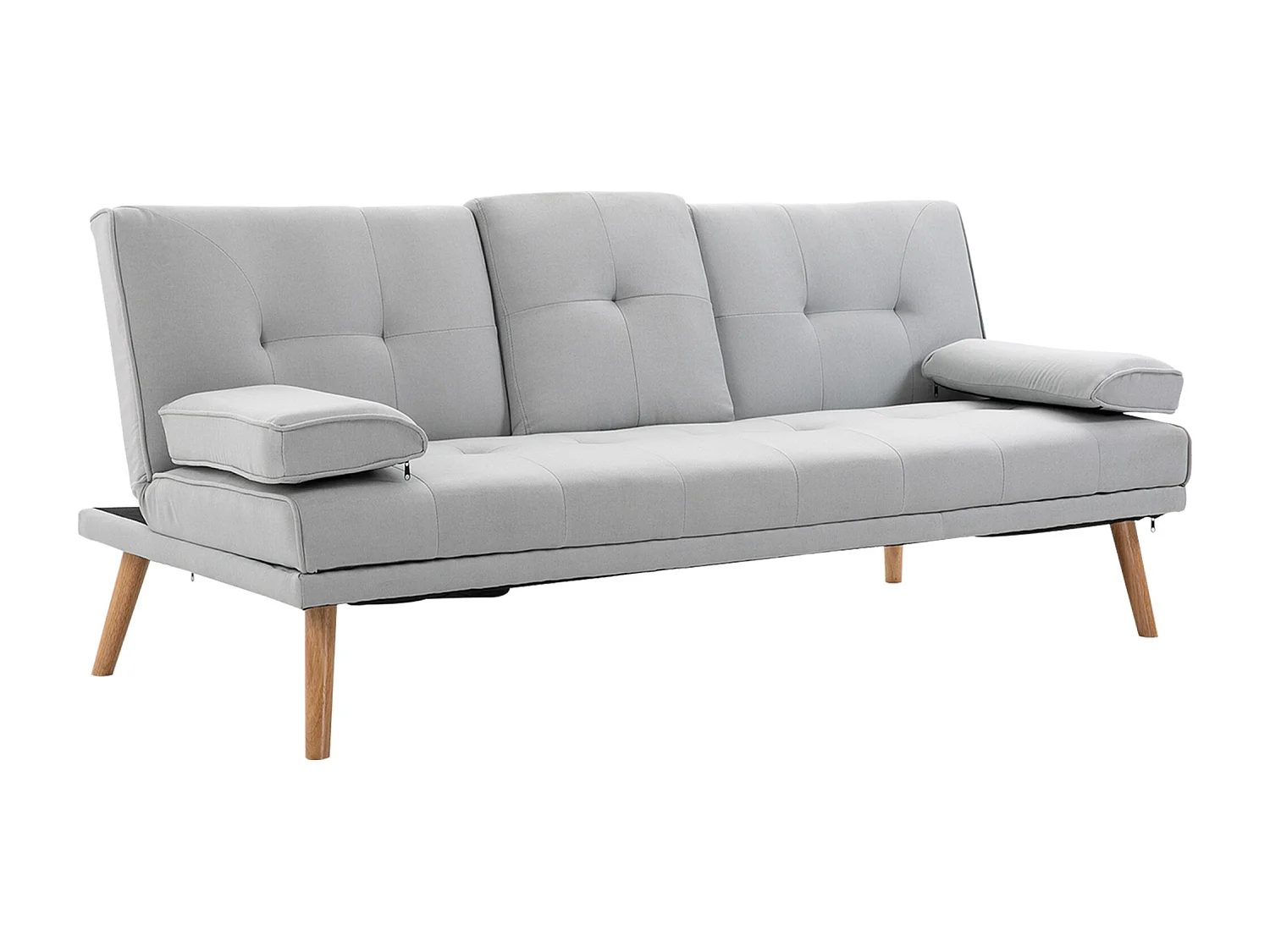 Divano letto 3  posti stile nordico reclinabile con tavolino