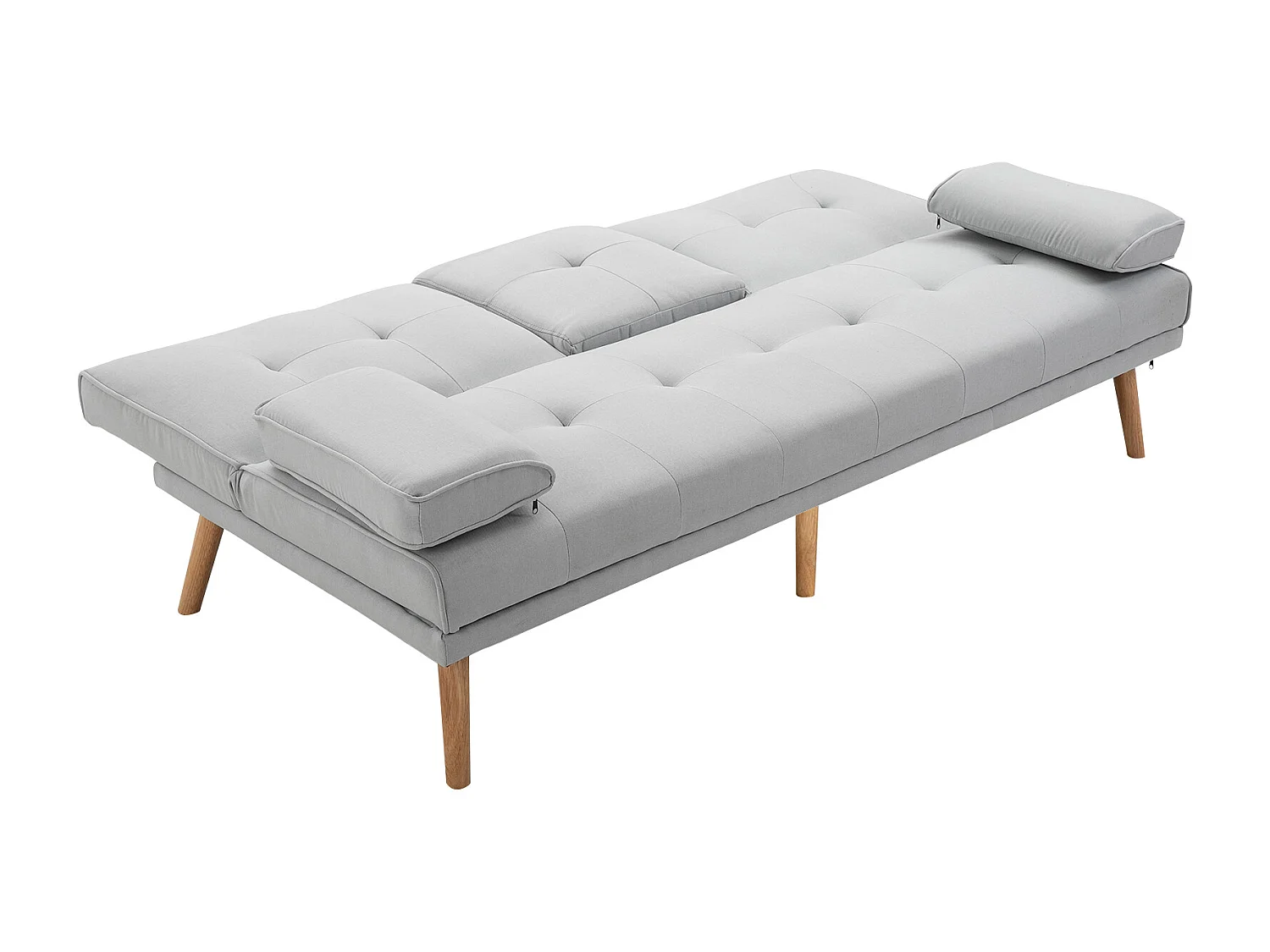 Divano letto 3  posti stile nordico reclinabile con tavolino