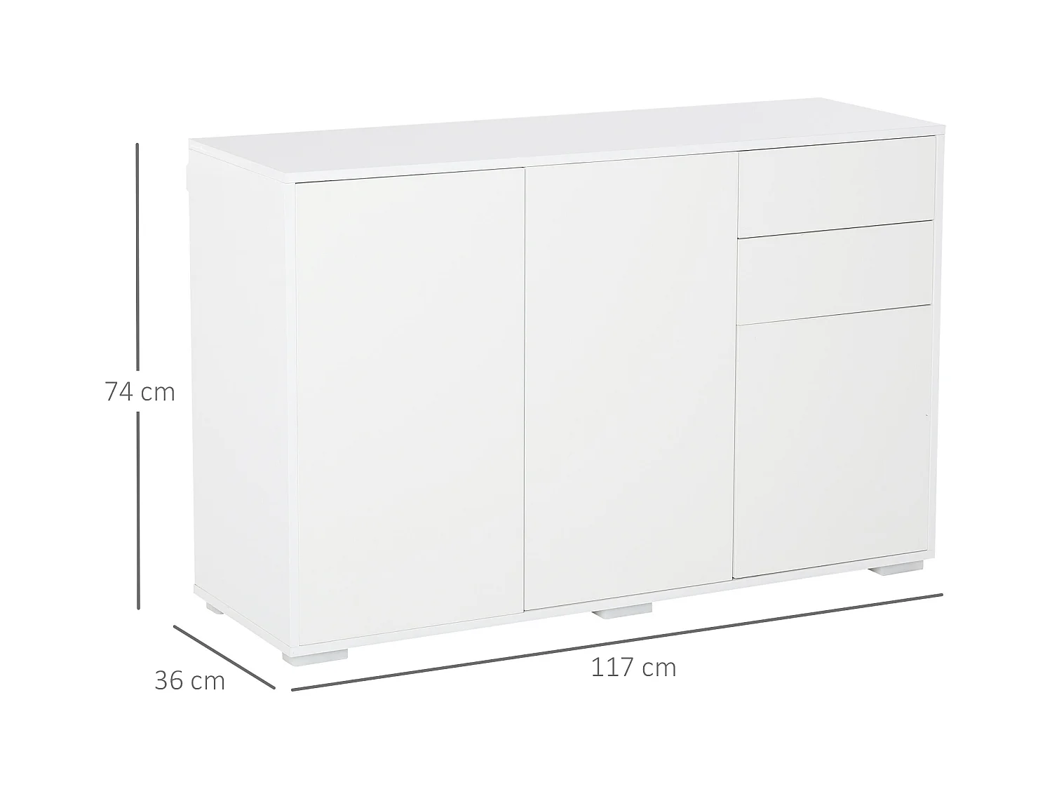 Mobiletto multiuso 2 cassetti 2 armadietti apertura a pressione