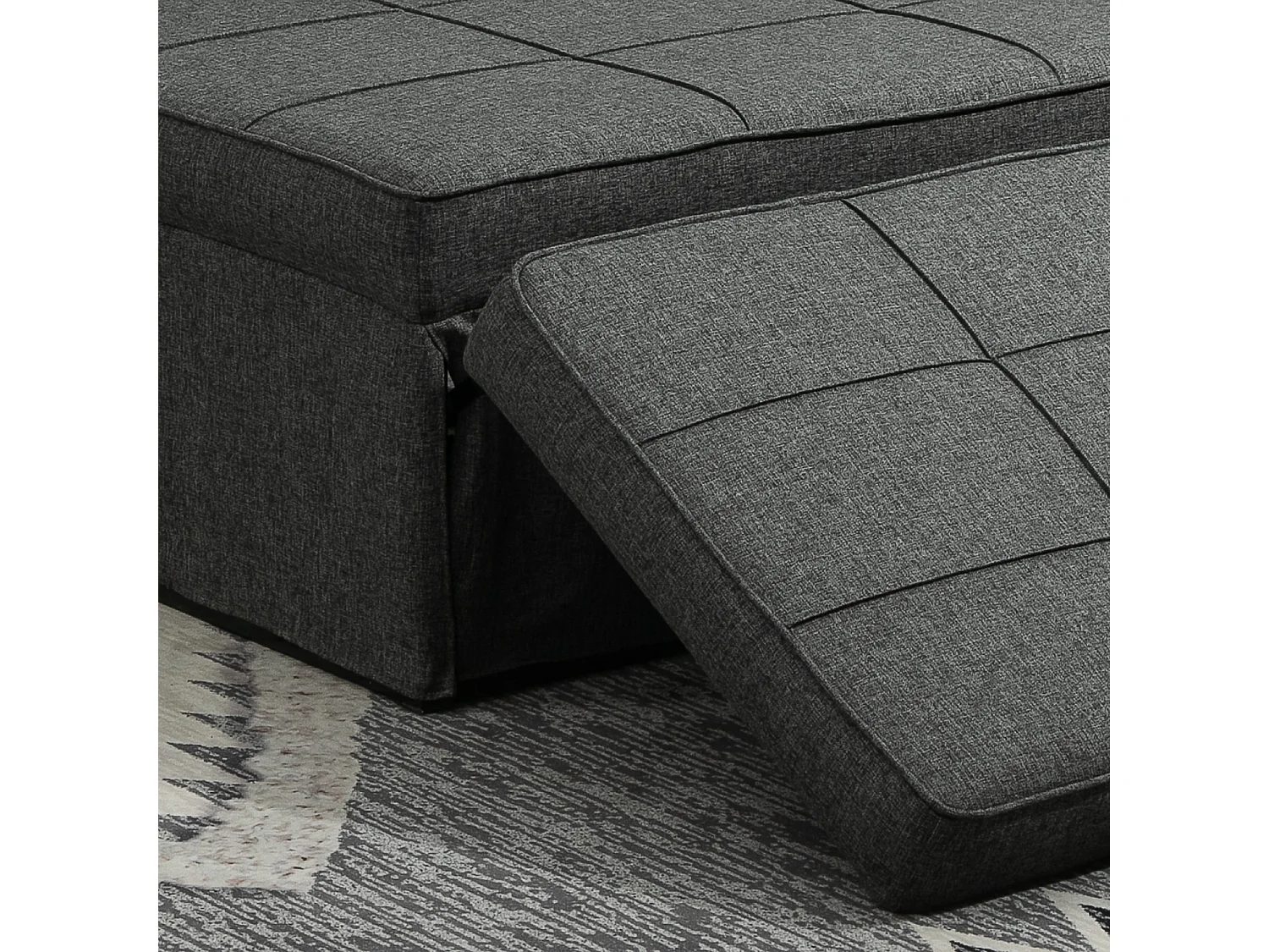 Poltrona letto 3 in 1 con schienale regolabile e cuscino grigio